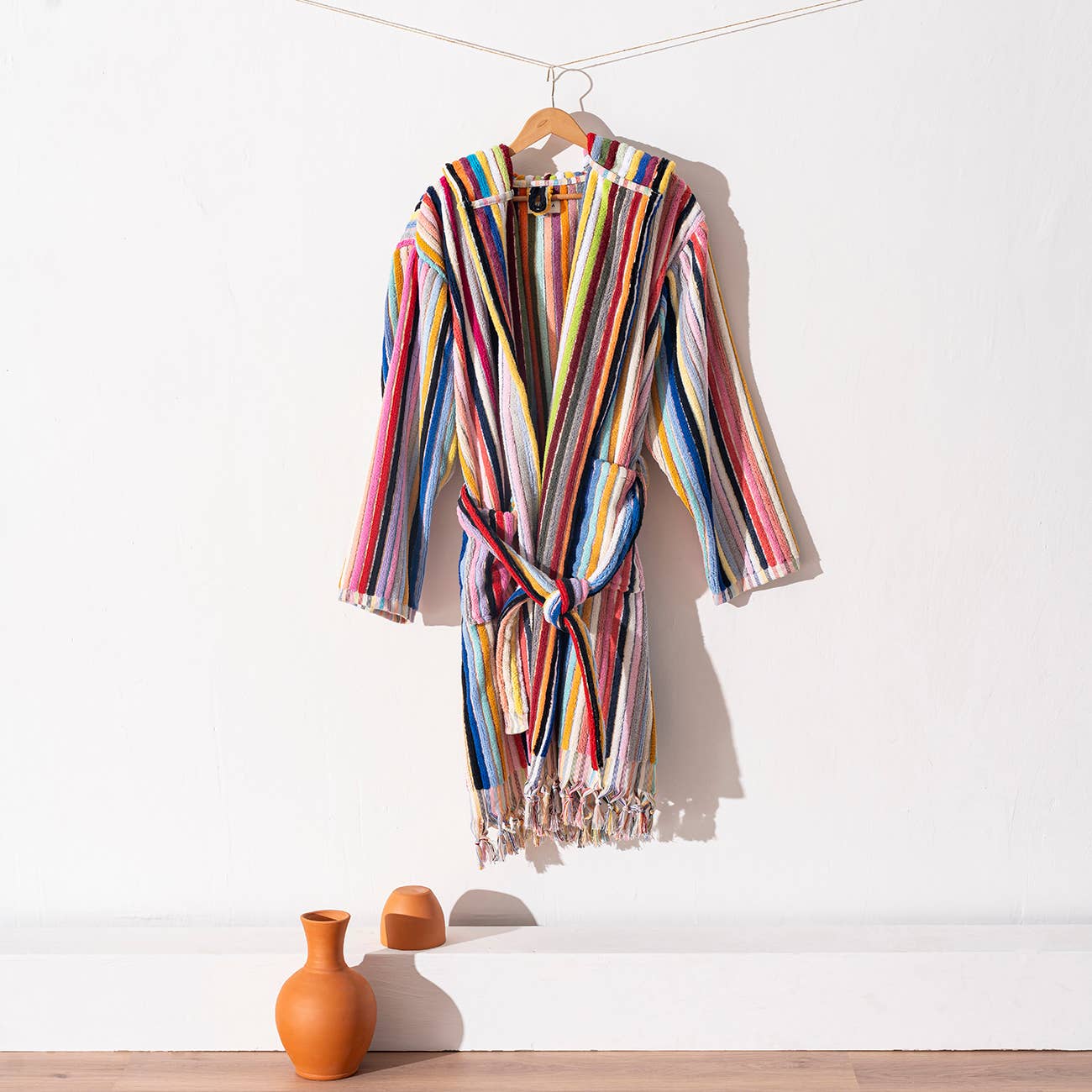Rainbow Stripe Bathrobe