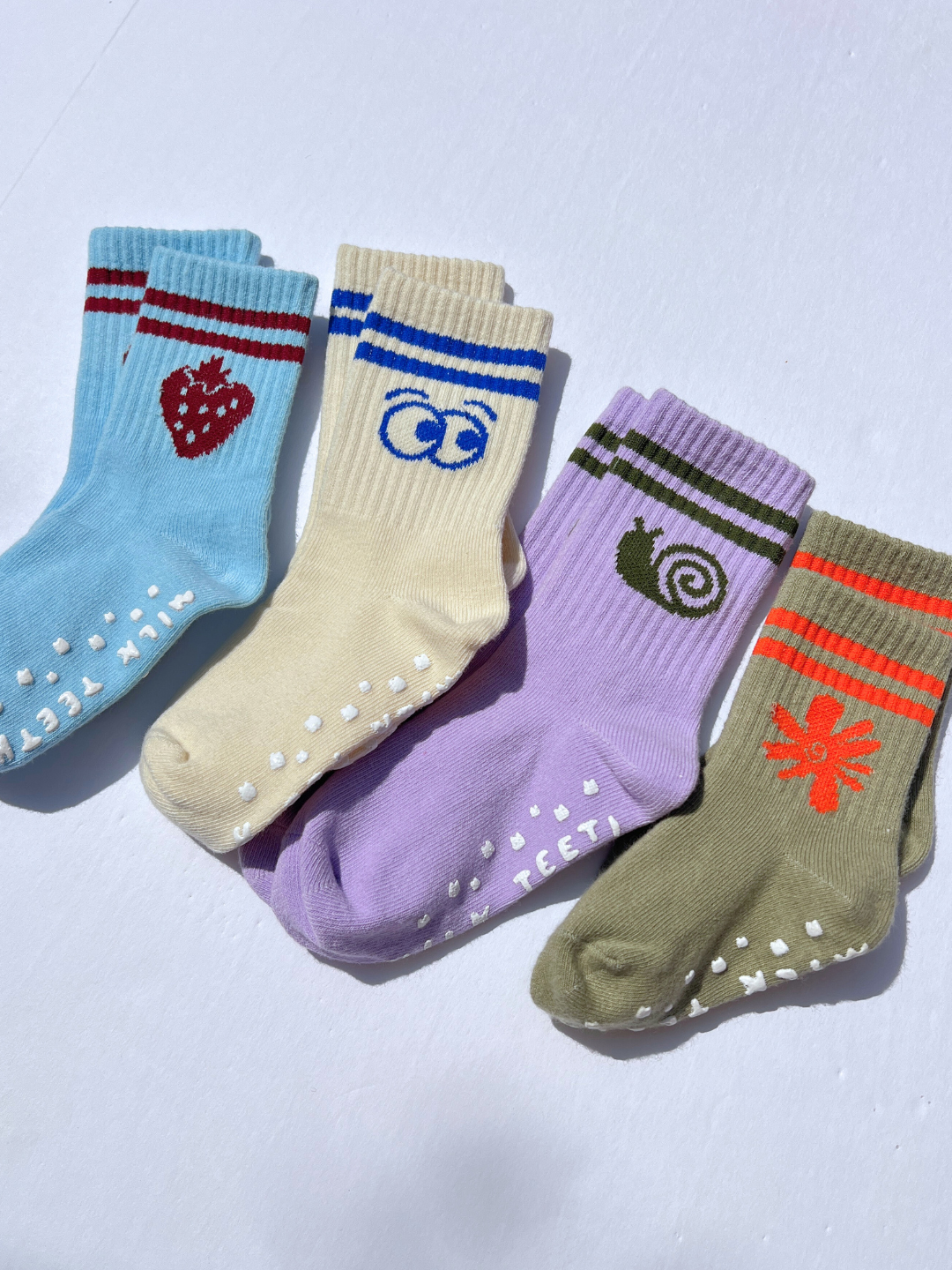 RIBBED GRIP SOCK: Eyes / 1-3Y
