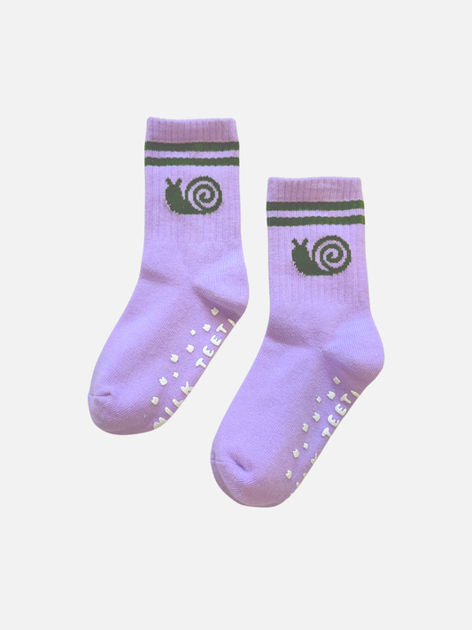 RIBBED GRIP SOCK: Snail / 1-3Y